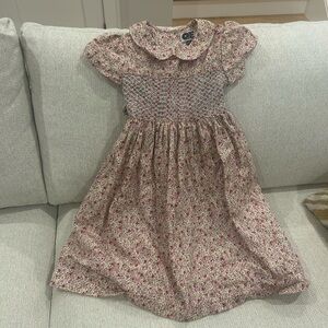 Charming Floral Smocked Kids Dress 6/7y like new